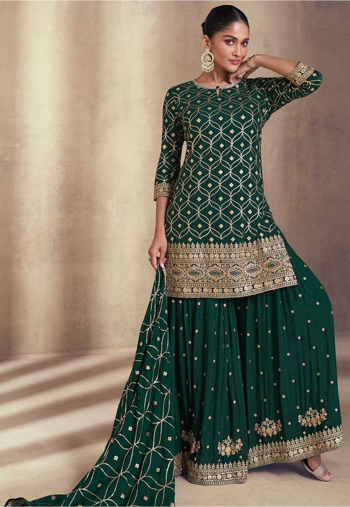 Sayuri Siyona Green Georgette Salwar Kameez - Sayuri -