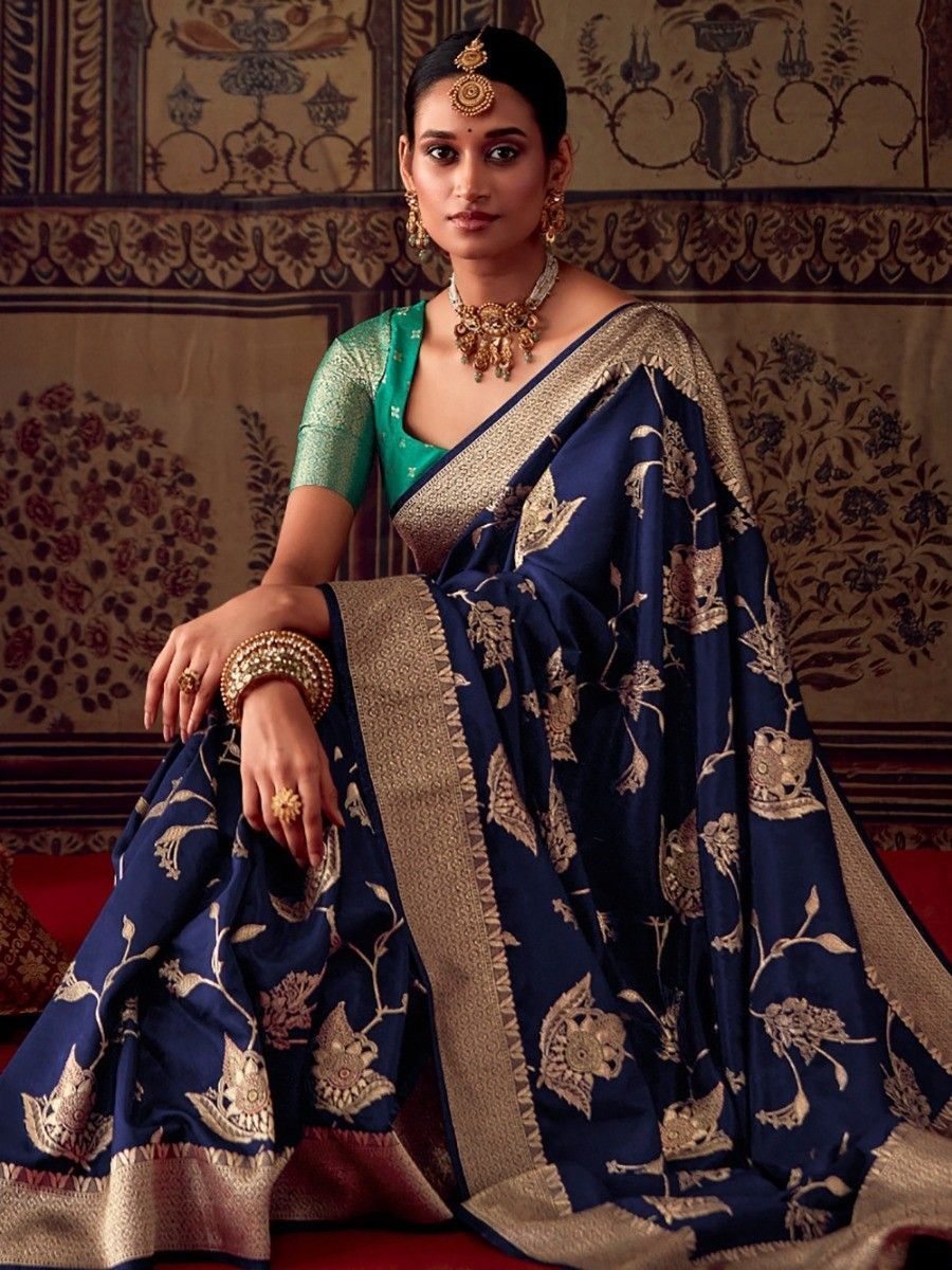 Blue Dola Silk Designer Saree - Sunethri - Saree