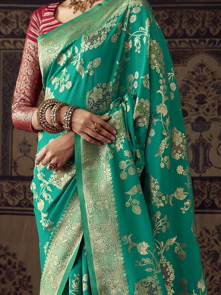 Green Dola Silk Designer Saree - Sunethri - Saree