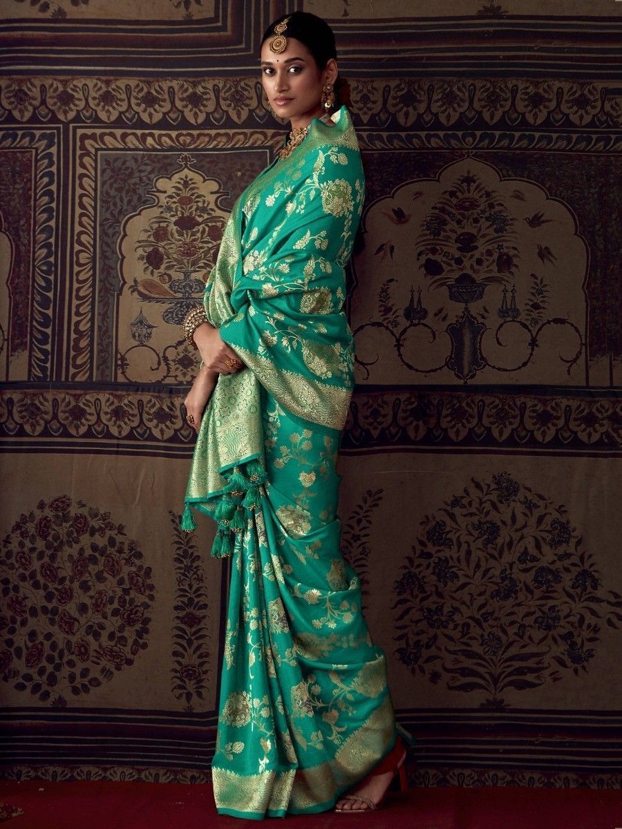 Green Dola Silk Designer Saree - Sunethri - Saree
