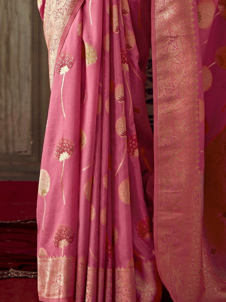 Pink Dola Silk Designer Saree - Sunethri - Saree
