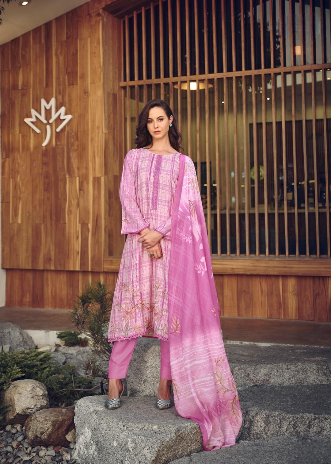 Pink Pure Muslin Silk Salwar Suit - PRM Trendz -