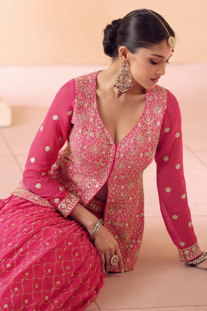 Pink Real Georgette Designer Lehenga Kameez Suit - Sayuri -