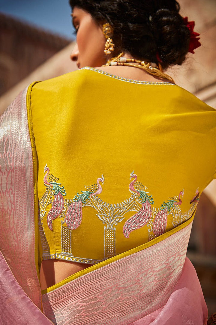 Pink Woven Pure Paithani Silk Saree - Kimora -