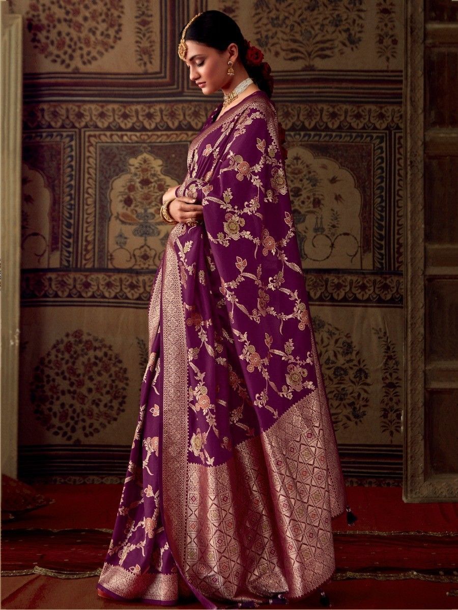 Purple Dola Silk Designer Saree - Sunethri - Saree