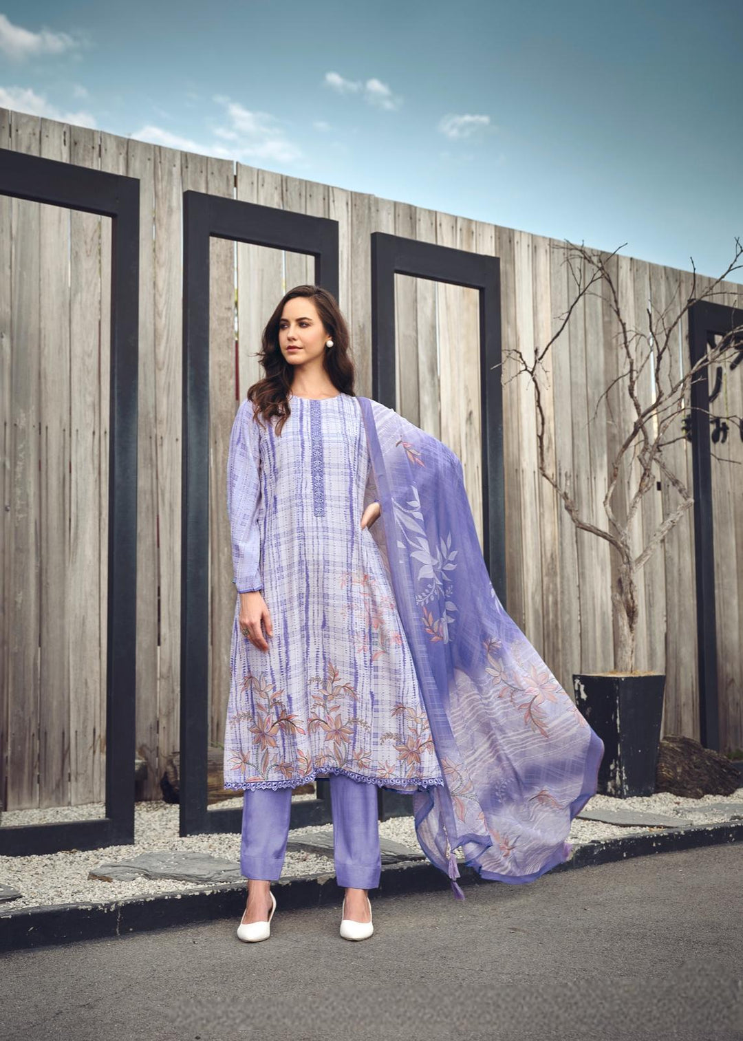 Violet Pure Muslin Silk Salwar Suit - PRM Trendz -
